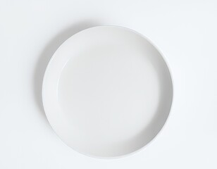 Wall Mural - there is a white plate with a white rim on a white table.