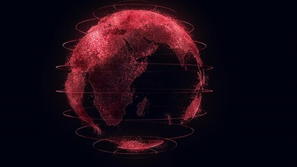 Wall Mural - 4k rendered 3d abstract globe virtual planet earth. digital technology planet.