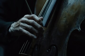 Poster - Close-up of a cellist's hand on the fingerboard.