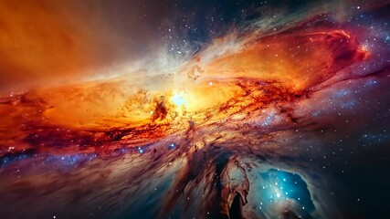 Wall Mural - this video captures a vibrant and dynamic space, featuring a multitude of stars and clouds, a new ga