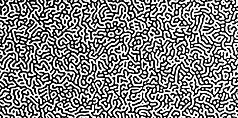 Wall Mural - abstract truing organic wallpaper turing reaction diffusion monochrome seamless pattern with chaotic