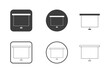 © stu-khaii - projector icon design 6 variations. Set electronic hardware icons. Isolated on white background.
