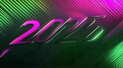 Sticker - Bold Typography with Glowing Neon Lights, Abstract Geometric Background, and Futuristic Design in a Vibrant and Sleek Modern Digital Art Style