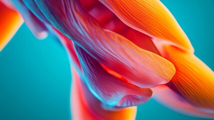 Wall Mural - Vibrant abstract image of colorful flowing forms. The sleek curves evoke emotion and creativity. This image represents art and innovation. Generative AI.