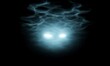 © good everyday - A mysterious, ethereal glow with two bright eyes emerging from swirling mist.