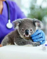 Canvas Print - Gentle koala checkup. AI.