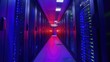 © Vikarest - The bright lights of data storage systems contrast against the dark background of the server room.