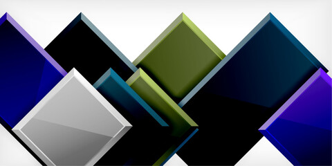 Aufkleber - Square shape color abstract geometry. Vector Illustration For Wallpaper, Banner, Background, Card, Book Illustration, landing page