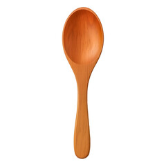 Wooden spoon isolated on white background.