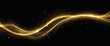 © paulmalaianu - Abstract background with golden swirl and glittering star dust trail on black background.