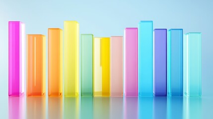 Poster - Colorful Transparent Bars on a Soft Background for Creative Design