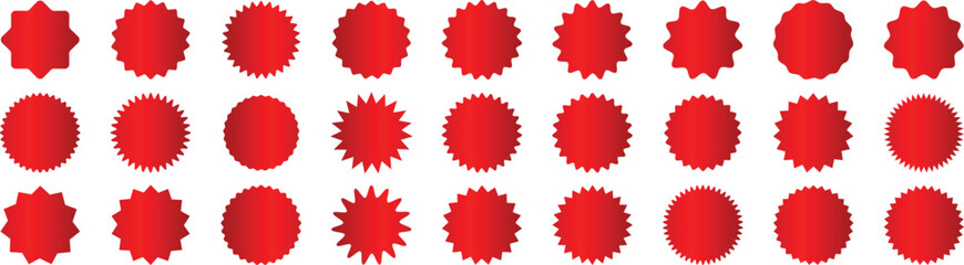 Wall Mural - set of red price sticker, sale or discount, price sticker, sale sticker, price tag, quality mark, re