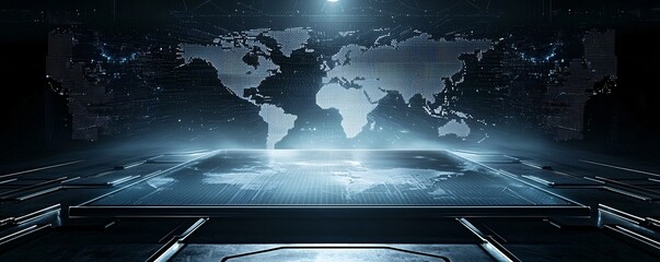 Wall Mural - seamless global collaboration with digital platforms, multiple time zones represented, crisp lightin