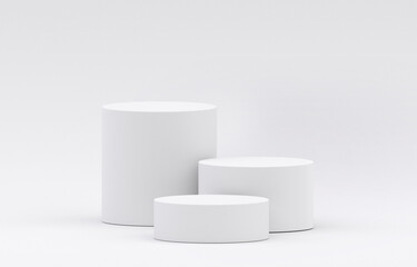 Wall Mural - white product display podium in studio room, for display presentation