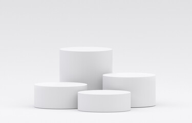 Wall Mural - white product display podium in studio room, for display presentation