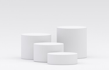 Wall Mural - white product display podium in studio room, for display presentation