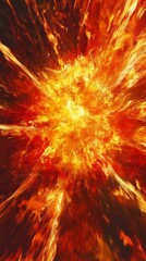 Wall Mural - red and yellow explosion anime wallpaper. anime wallpaper. ultra realistic. photorealistic