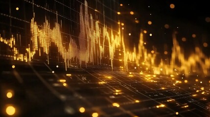Aufkleber - Dynamic Abstract Background with Digital Waveforms and Light Effects