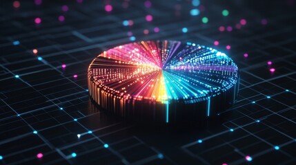 Poster - Colorful Data Visualization with Digital Elements and Glow Effects