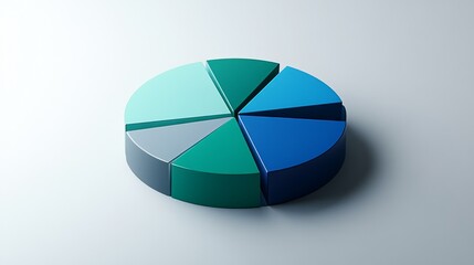 Poster - Colorful Pie Chart 3D Model Displaying Various Segments of Data