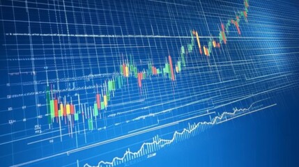 Leinwandbilder - Dynamic Financial Market Chart with Colorful Data Visualization