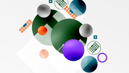 Aufkleber - Circles and elements geometric abstract background