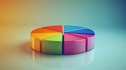 Poster - Colorful Abstract Pie Chart Displaying Data Segments Graphically