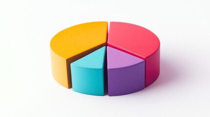 Poster - Colorful pie chart mockup for data visualization and analysis