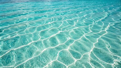 Poster - The water is calm and clear, with ripples in the surface