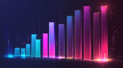 Poster - Colorful Abstract Bar Graphs Representing Data Growth and Analysis
