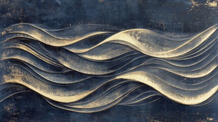 Leinwandbilder - Abstract Design Featuring Flowing Waves in Dark and Light Contrast
