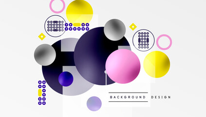 Aufkleber - Circles and elements geometric abstract background