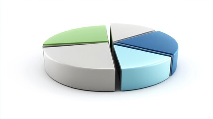 Aufkleber - 3D Colorful Pie Chart Representation of Data Segmentation Analysis