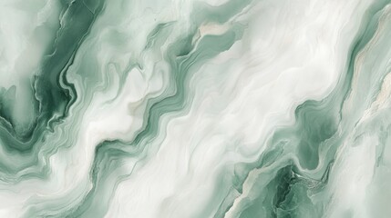 Poster - Abstract Green Marble Texture with Fluid Patterns and Waves