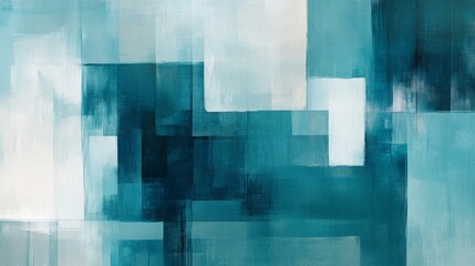 Aufkleber - Abstract Blue Geometric Design with Soft Color Variations