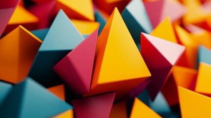 Fototapete - Colorful Abstract Shapes in Vibrant Tones for Creative Projects
