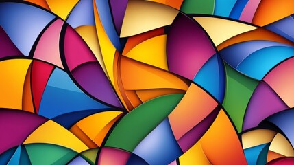 Leinwandbilder - Vibrant Geometric Pattern in Bold Colors and Shapes for Design Use