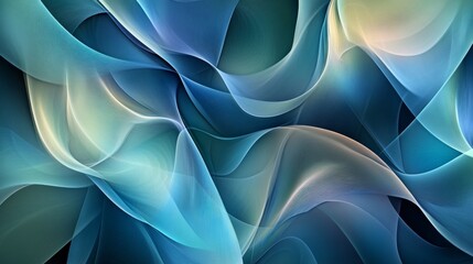 Fototapete - Abstract Wave Patterns in Blue and Teal Hues