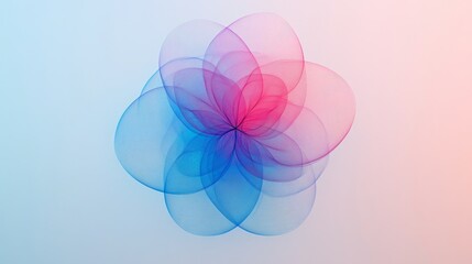 Poster - Abstract Flower Pattern with Blue and Pink Color Gradients