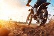 © Odin AI - Dirt bike rider unleashes speed and power in a sunset off-road adventure