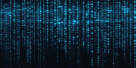 Digital Rain Binary Code.