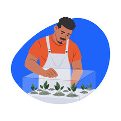 Canvas Print - A flat illustration of an aquaponics 
