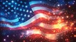 © Vikarest - vibrant american flag waving with glowing lights abstract patriotic background for national events