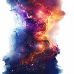 Wall Mural - abstract cosmic background depicting colorful smoke expanding in the universe, filled with stars and