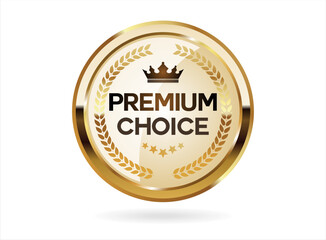 Wall Mural - premium quality satisfaction guaranteed golden badge on white background