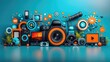 © M_H_L - A vibrant collage of cameras and media elements showcasing technology and creativity.