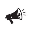 © Faiaj - A simple black megaphone icon silhouette in a white background