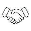 © Faiaj - A vector illustration of a simple silhouette handshake icon outlines in a white background