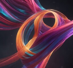 Wall Mural - ethereal light touches the surface of abstract ribbon waves, ethereal, merge, subtle