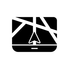 
icon GPS navigation, navigation system shows map with location pin. Ideal for travel apps, technology articles, and transportation themed designs. Isolated white background editable, eps 10
